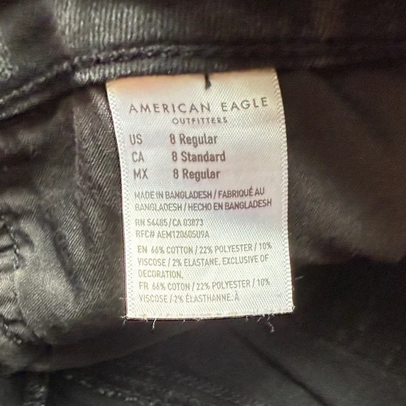 American Eagle Next Level Stretch Black Jegging Jeans Size 8 - Picture 3 of 6